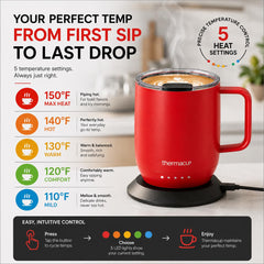 THERMACUP en usage sur un bureau gardant le café chaud pendant le travail