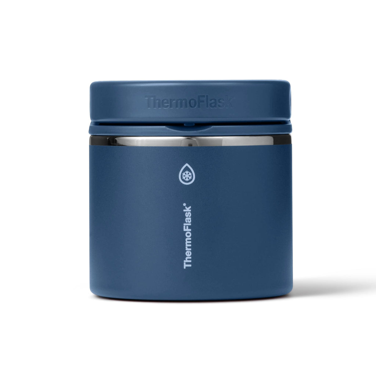 ThermoFlask bocal face Navy montrant design solide et look élégant
