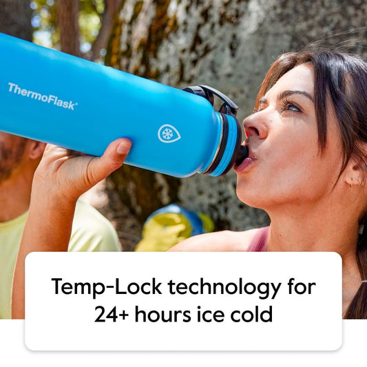 ThermoFlask gros plan inox 18/8 révélant finition durable et hygiène