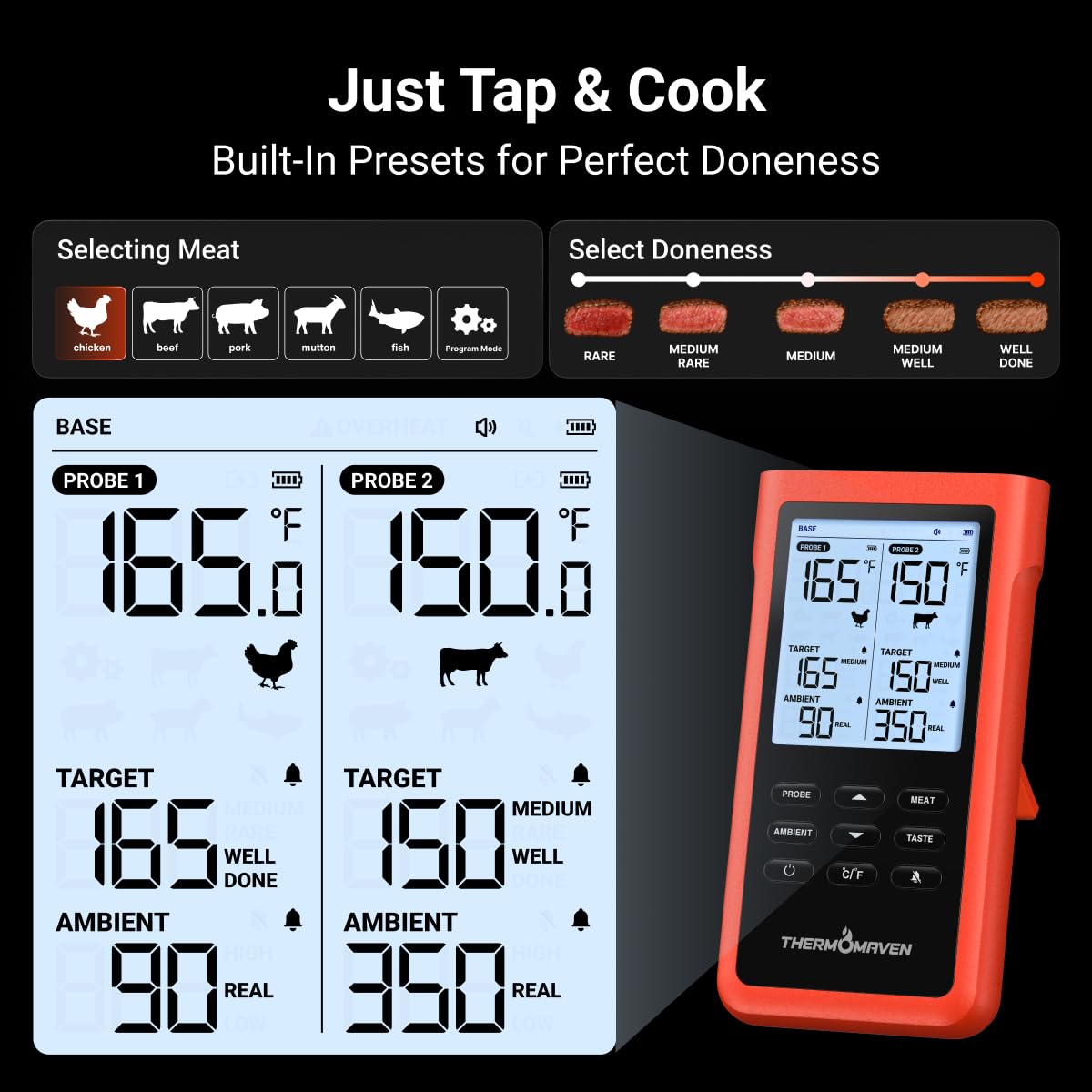 ThermoMaven taille comparée avec une main pour évaluer portabilité et ergonomie