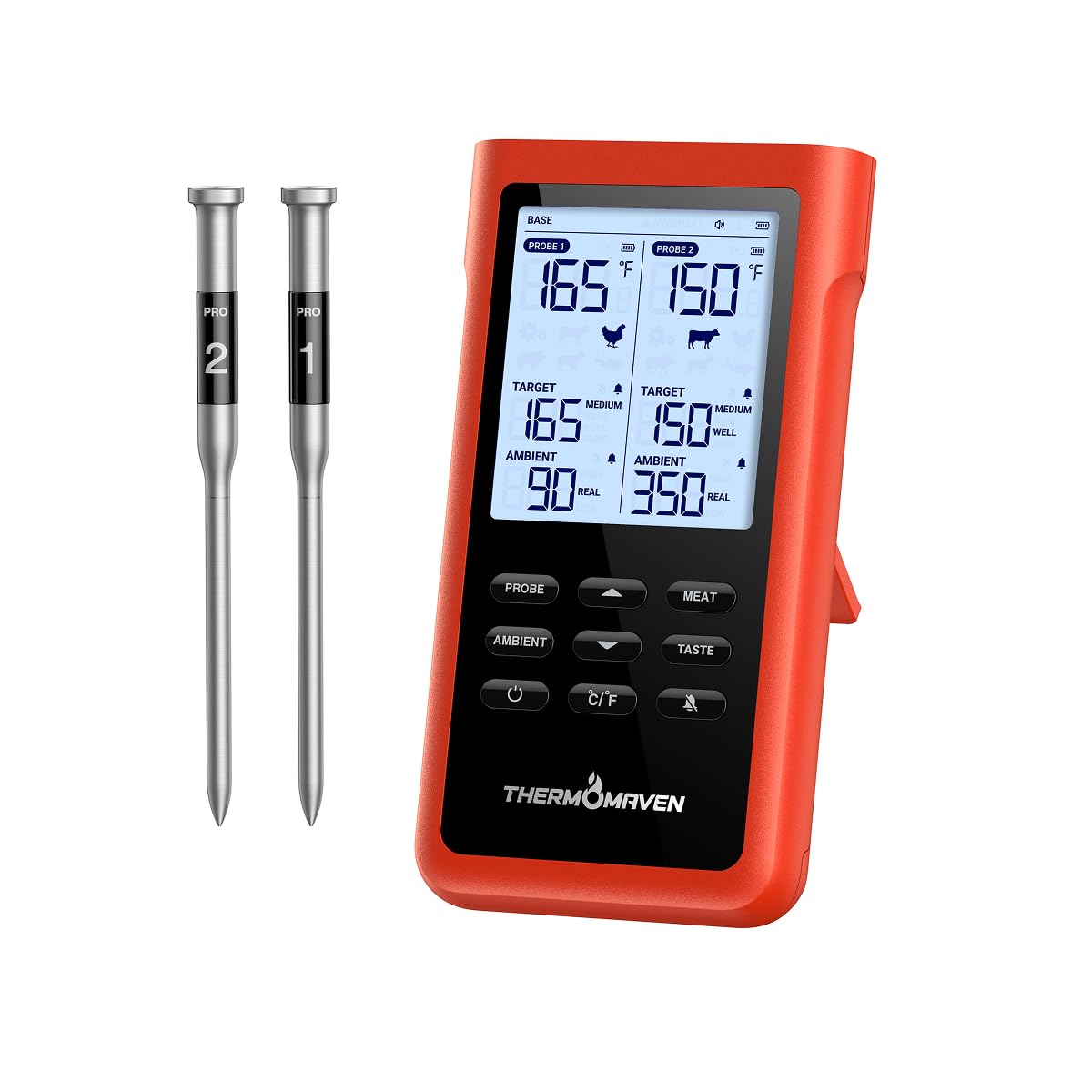 ThermoMaven station et sondes visibles pour surveillance sans application et liberté de mouvement