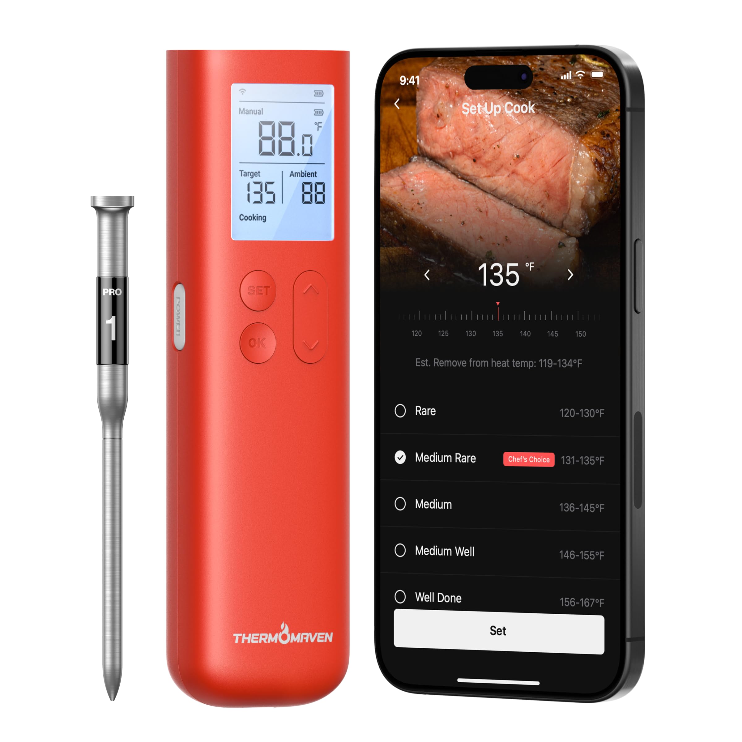 ThermoMaven G1 face avant montrant l'écran et réglages, contrôle simplifié