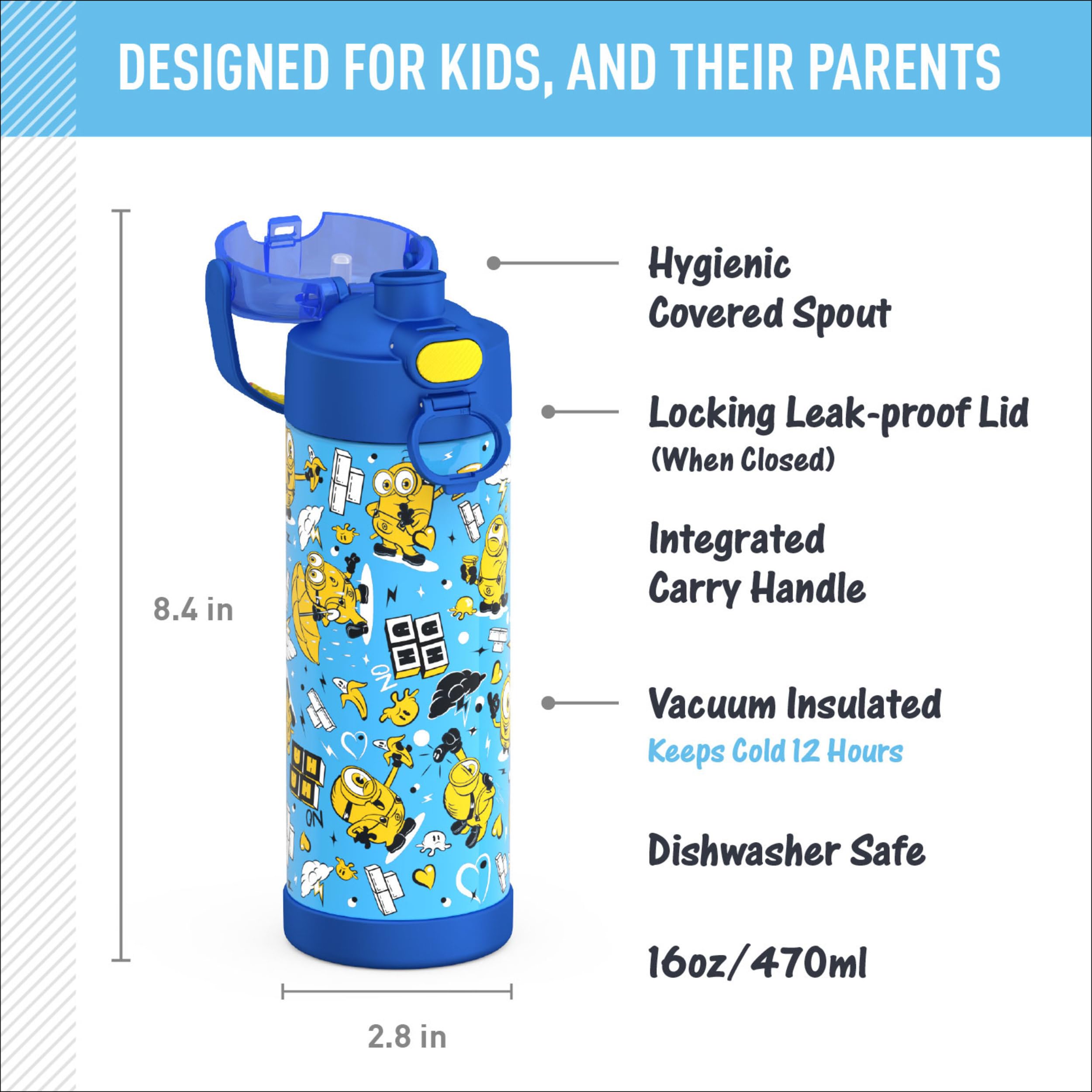 THERMOS FUNtainer poignée soft-touch Minions facilite transport pour enfant