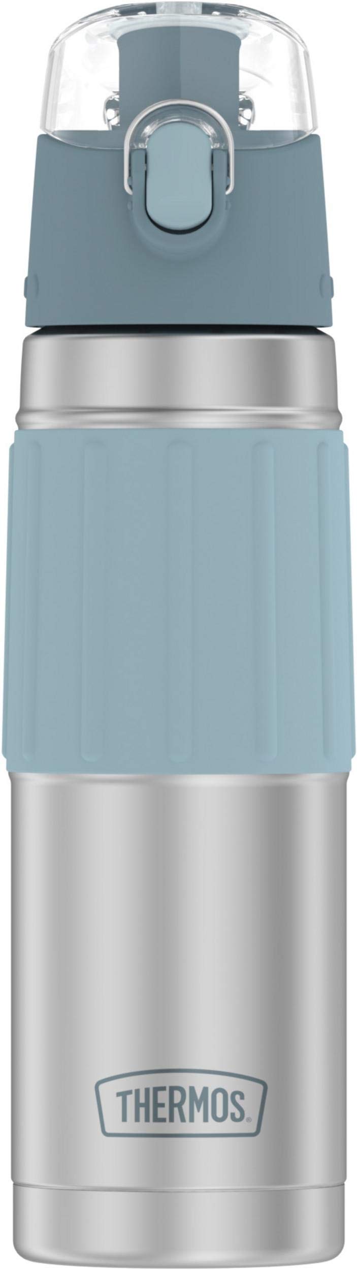 THERMOS gourde gris vue avant montrant le design compact et l'isolation