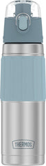 THERMOS gourde gris vue avant montrant le design compact et l'isolation