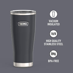 THERMOS gobelet 24 oz vue de face indiquant la capacité et le design Granite