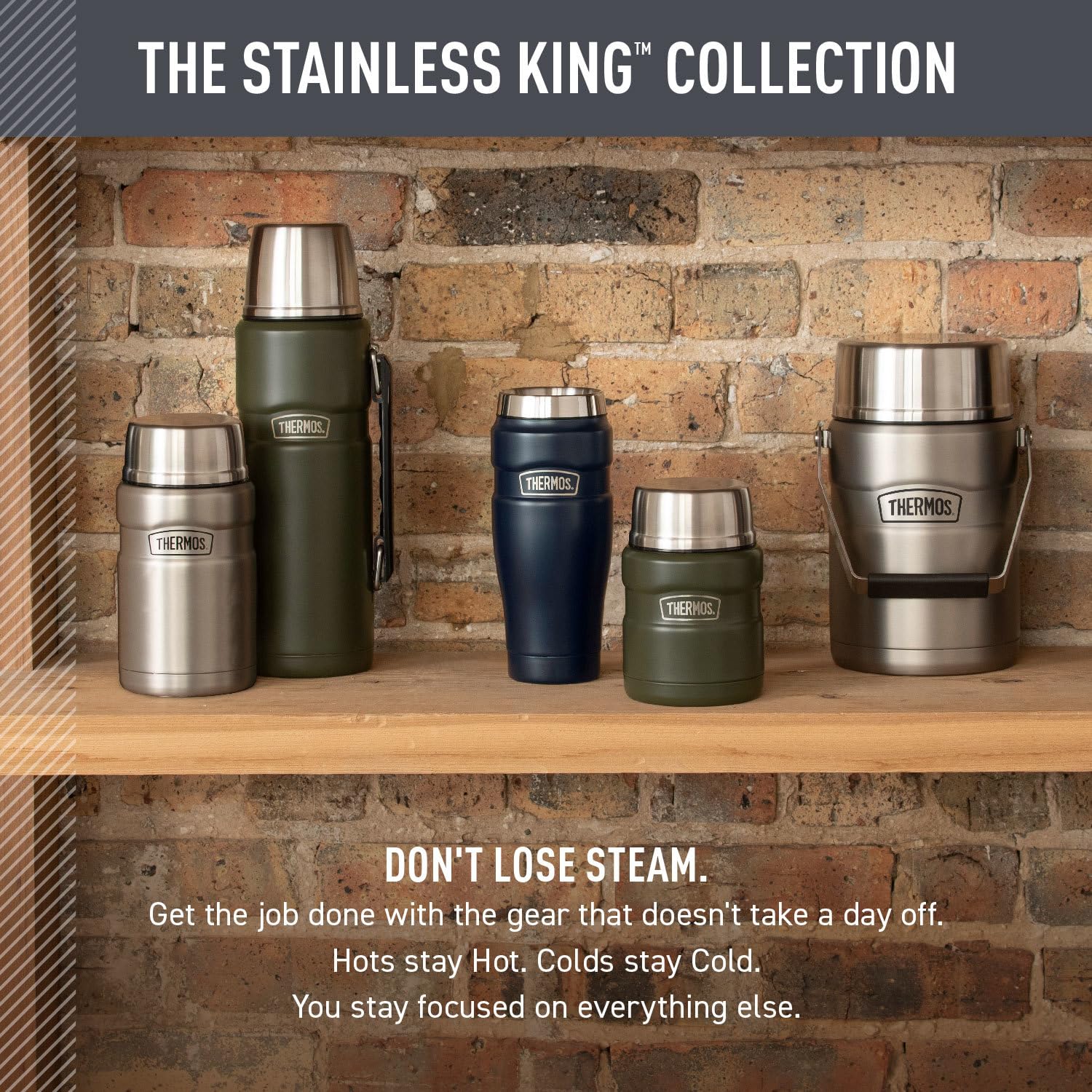 THERMOS gobelet en main illustrant le format 16oz pratique pour la journée