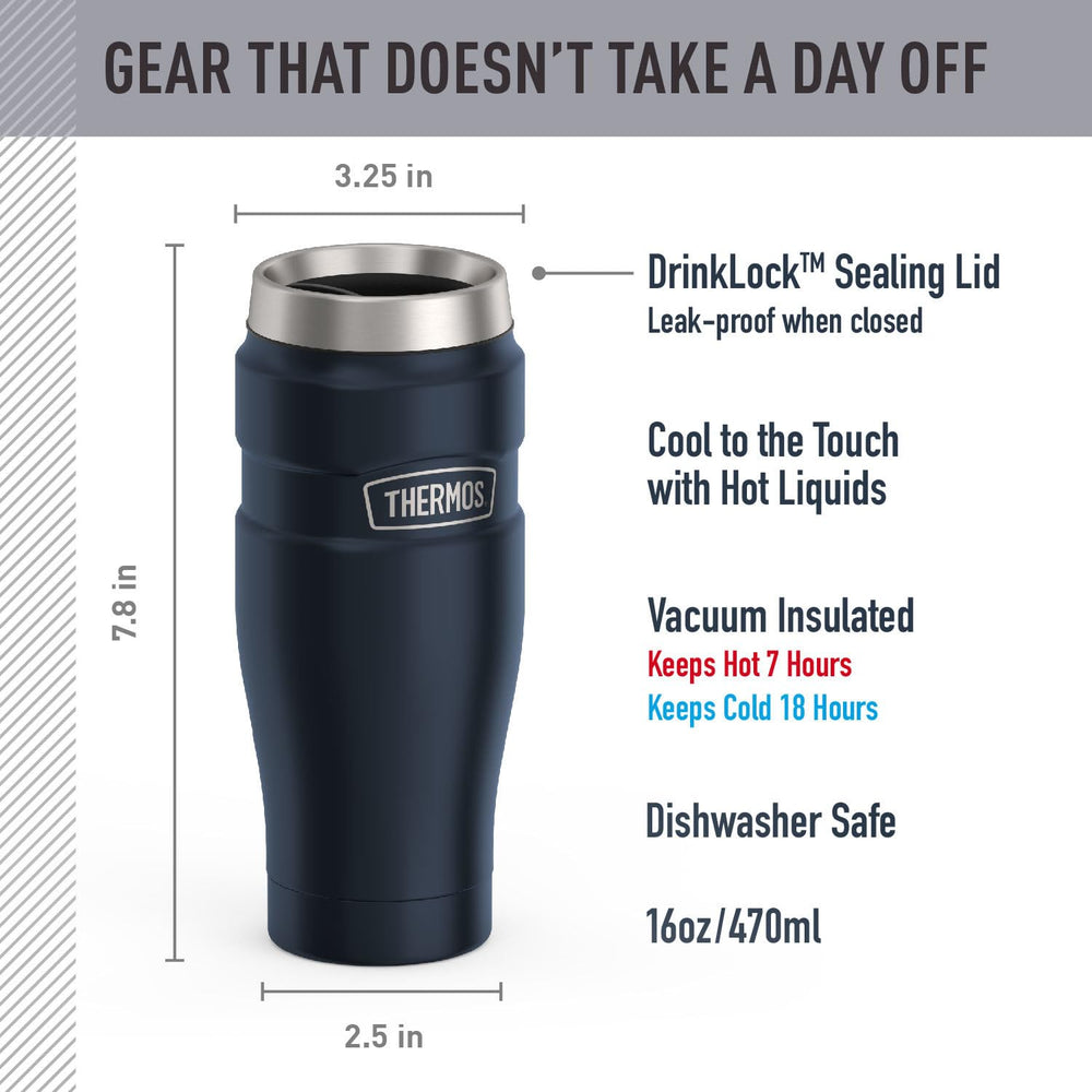 THERMOS couvercle DrinkLock fermé montrant sécurité anti-fuite