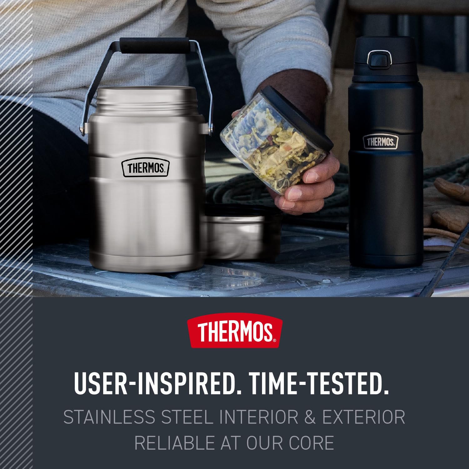 THERMOS poignée ergonomique et couvercle étanche pour transport sécurisé