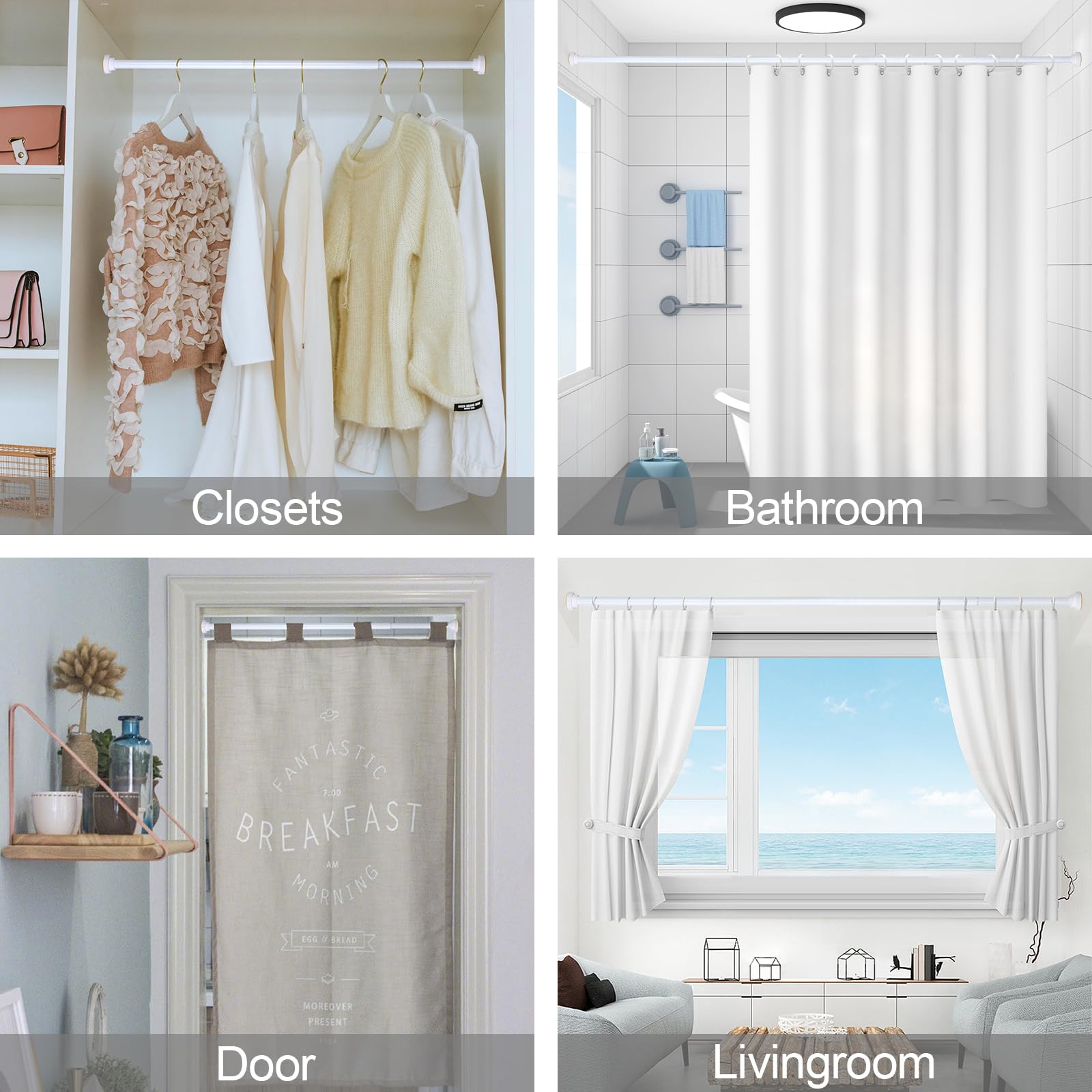 Tringle Thestoa utilisée comme tringle de placard, solution polyvalente