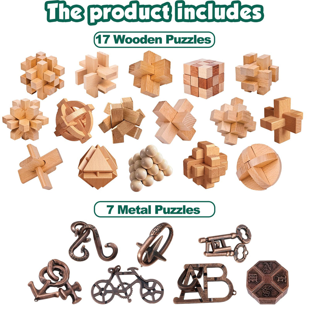 Thigreact ensemble puzzles ouvert avec 24 compartiments et contenus visibles pour varier les défis