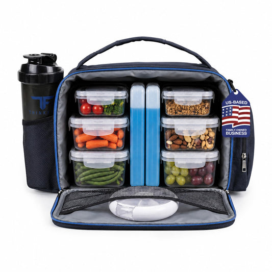 ThinkFit vue avant du sac isotherme montrant rangement pratique