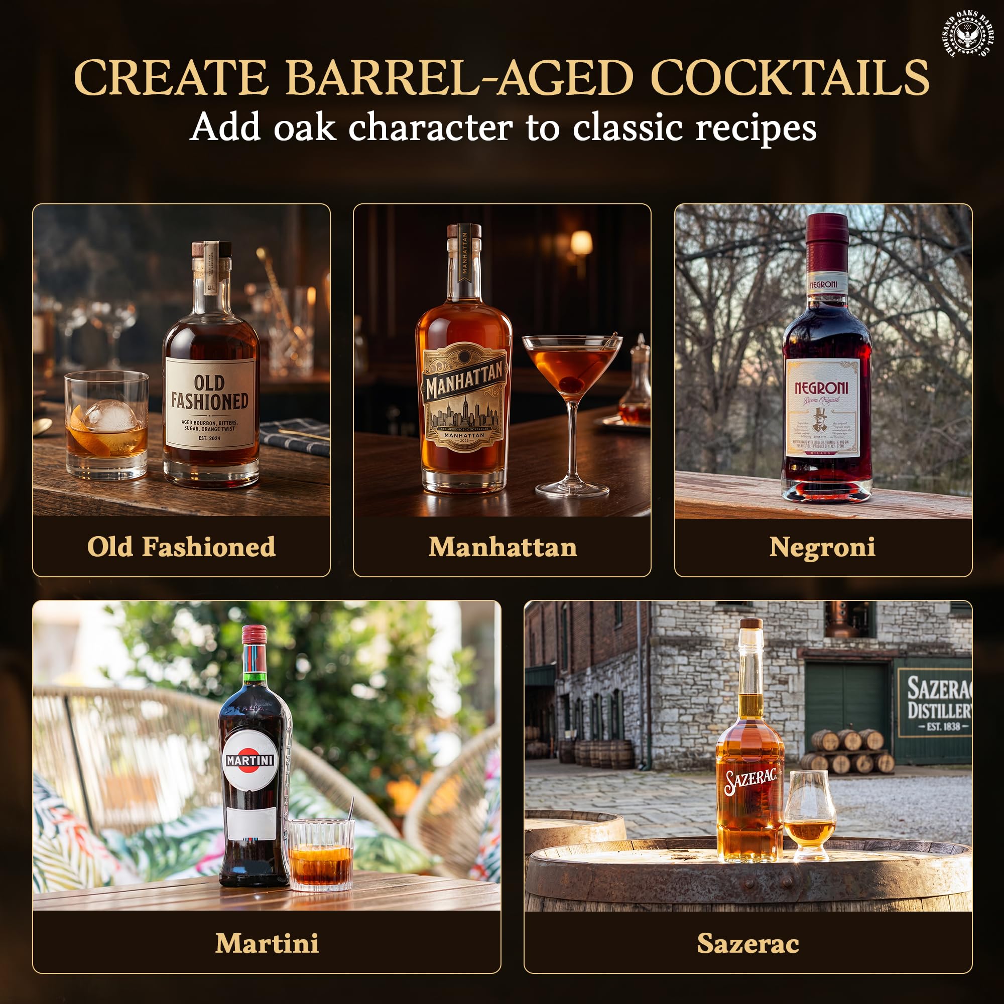 THOUSAND OAKS BARREL en usage, barista préparant cocktail vieilli pour complexité gustative