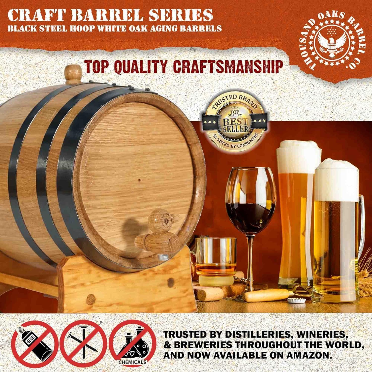 THOUSAND OAKS BARREL en usage sur comptoir illustrant infusion pratique