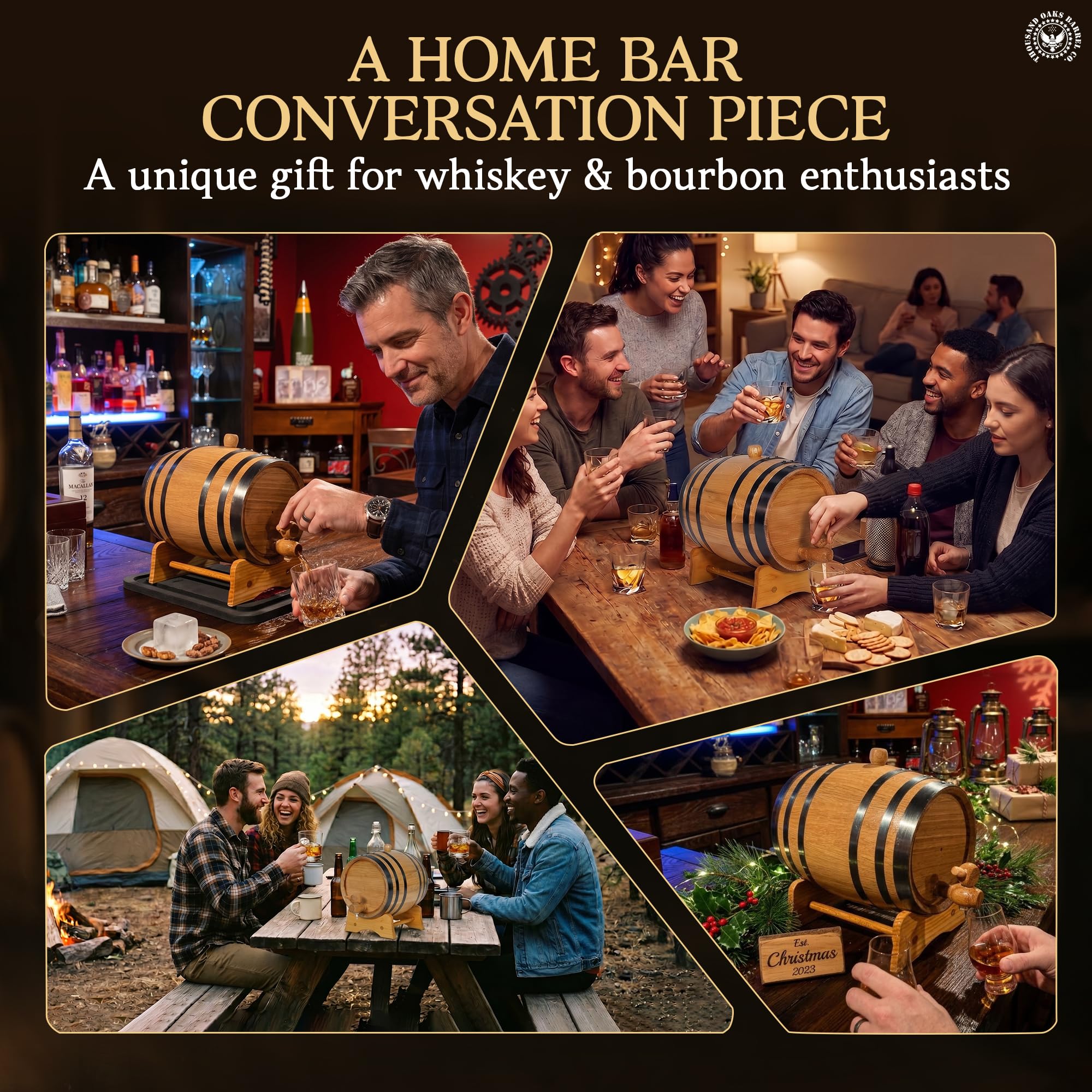 THOUSAND OAKS BARREL sur étagère bar, apporte style et stockage fonctionnel
