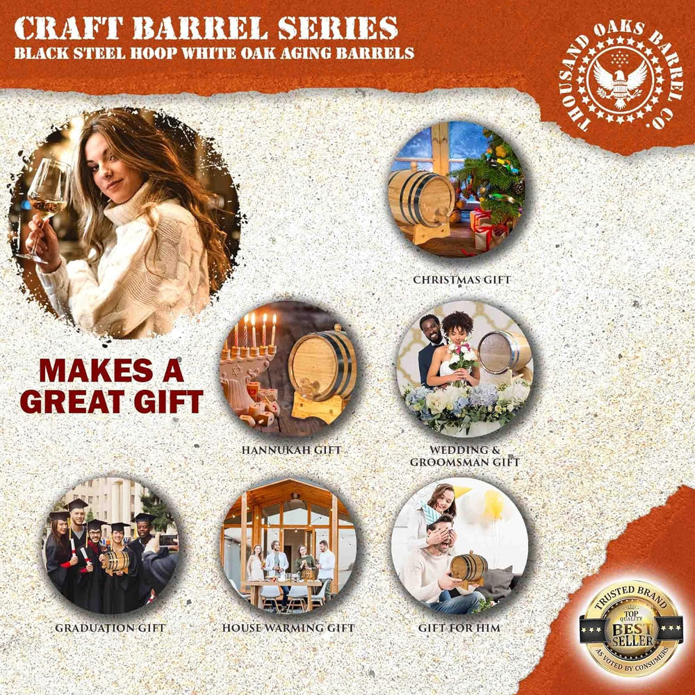 THOUSAND OAKS BARREL étiquette et marquage montrant finition soignée
