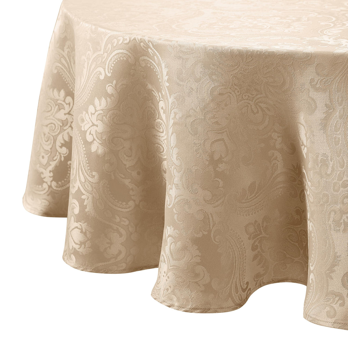 Threadmade Caiden nappe ronde taupe vue d'ensemble élégante protègent la table