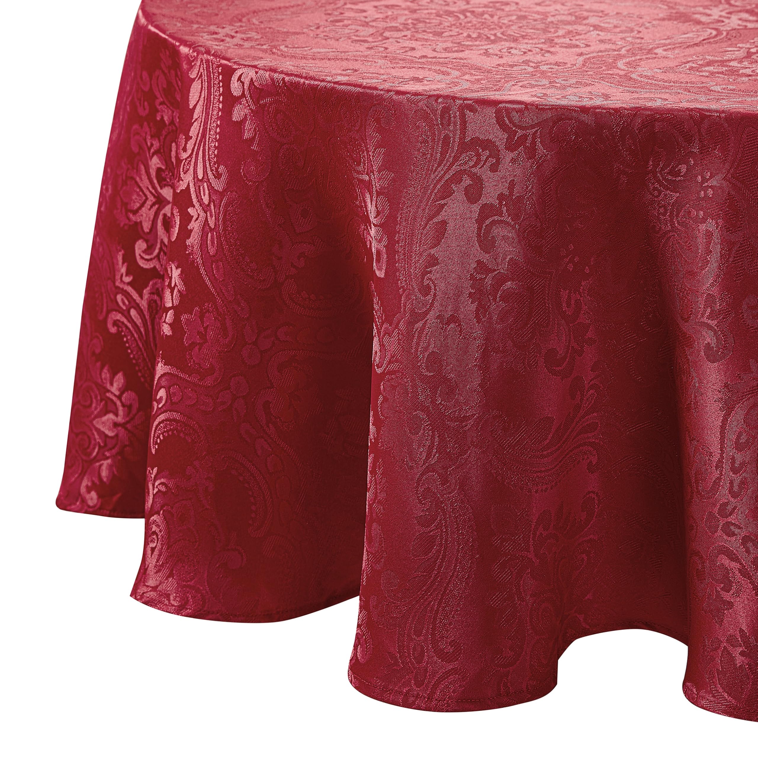 Threadmade Caiden nappe ovale rouge vue frontale, élégance prête à servir