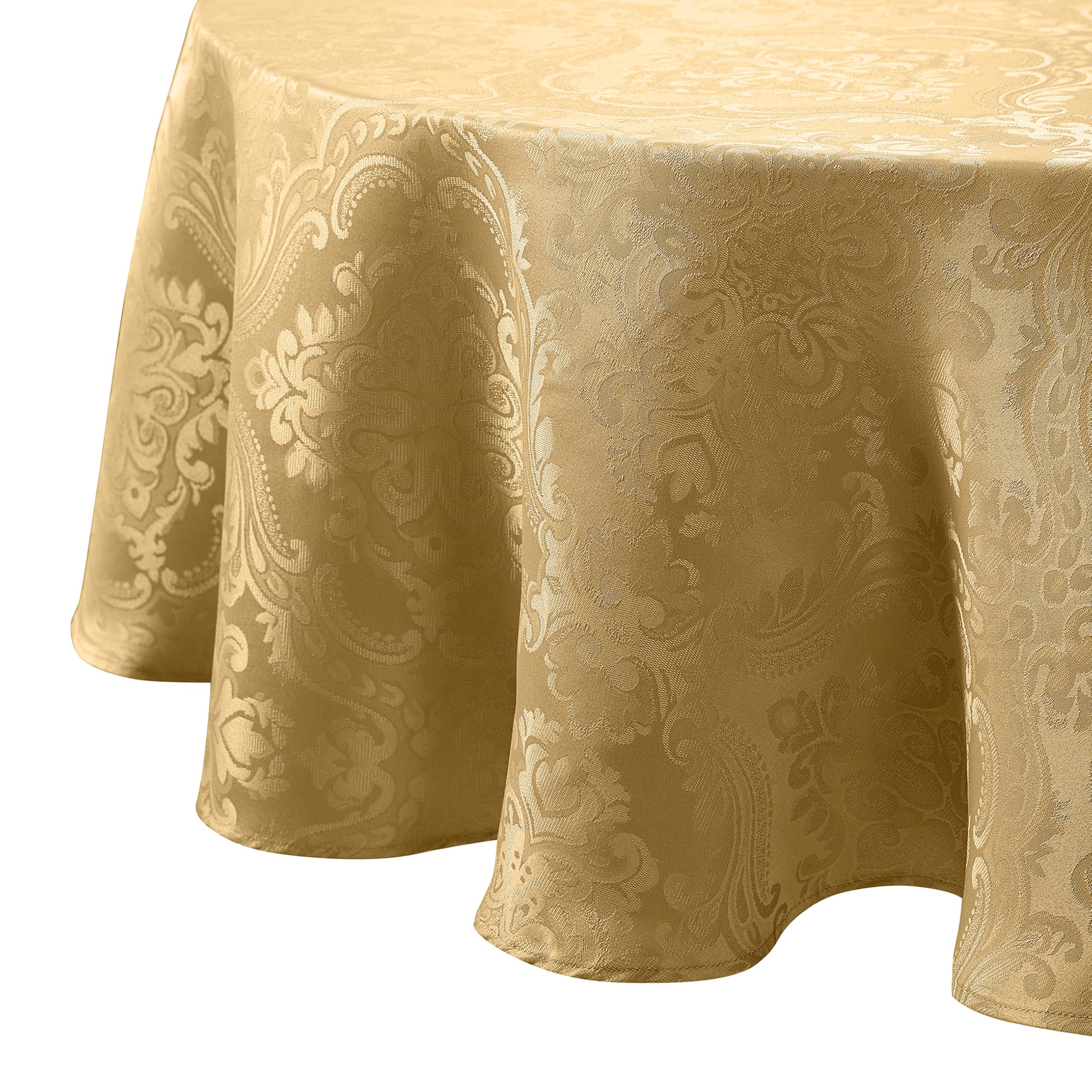 Threadmade Caiden nappe ronde or vue face, élégance et protection de table