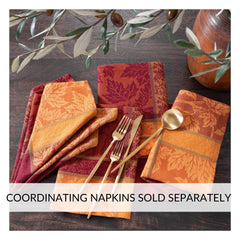 Threadmade nappe installée sur table festive illustrant ambiance automnale