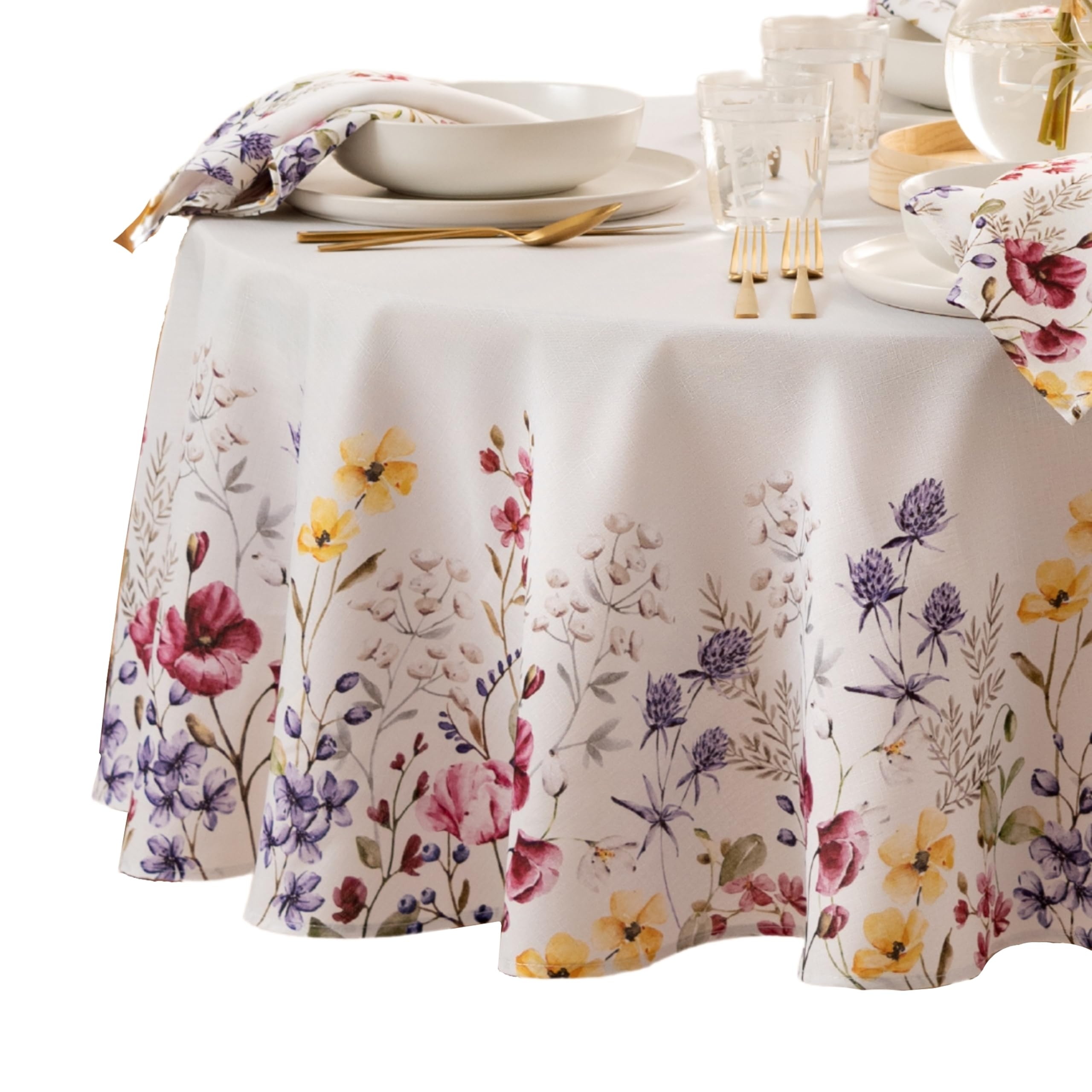 Threadmade nappe ronde vue de face, décoration élégante instantanée