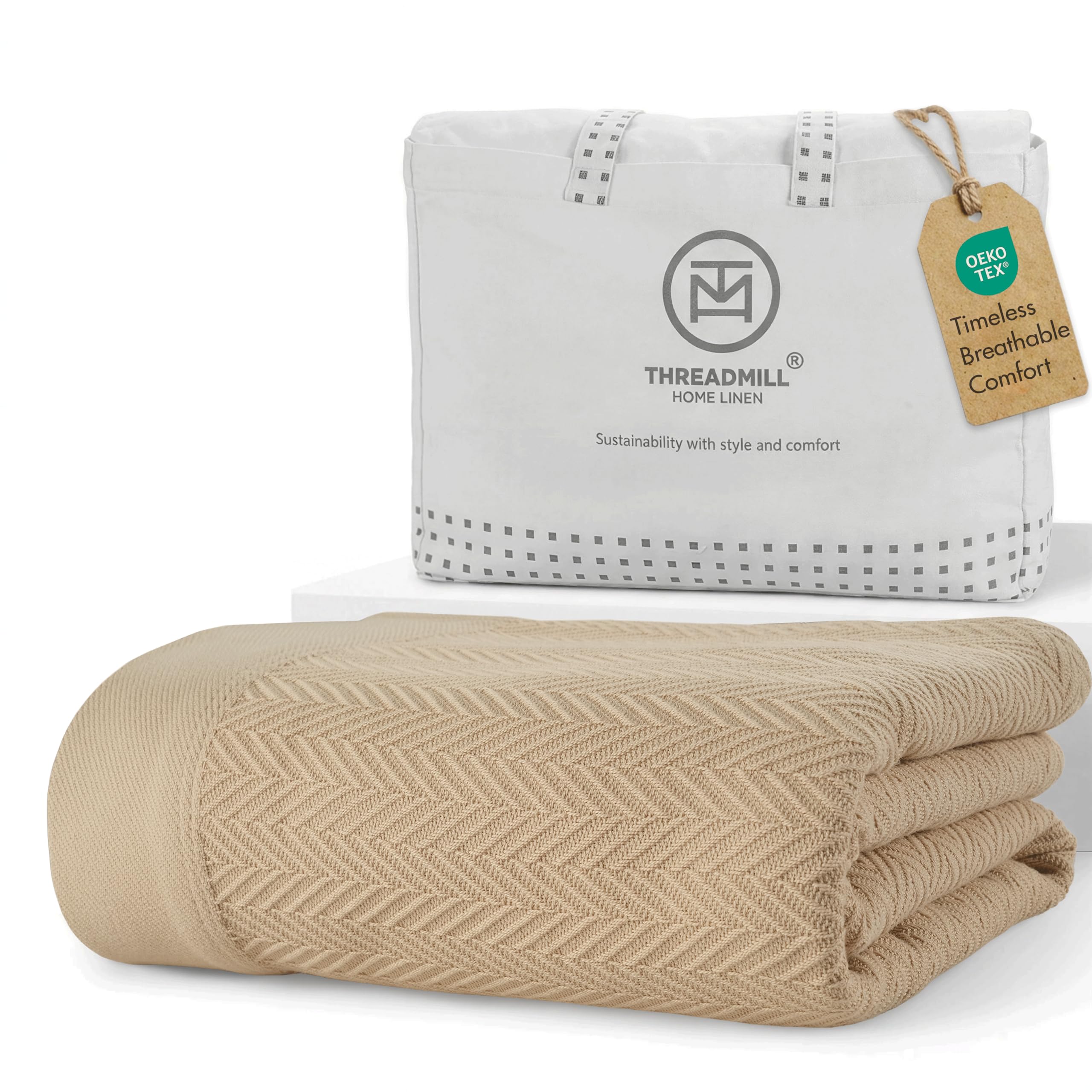 Threadmill face avant du plaid beige montrant élégance et douceur