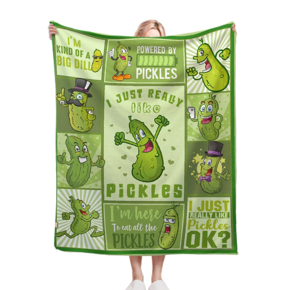 thuswarm plaid pickle blanket face pliée montrant imprimé et confort