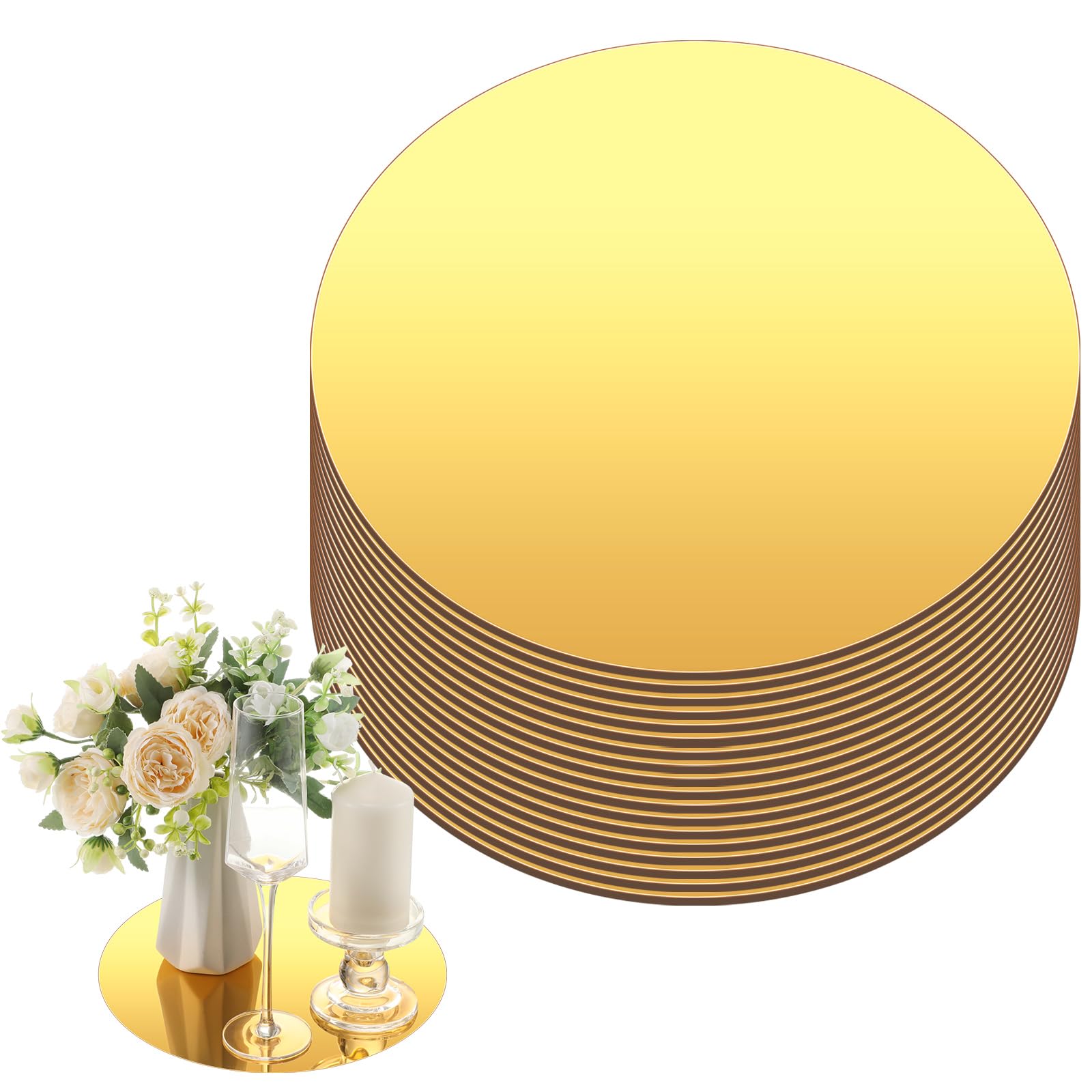 Thyle miroir rond visage frontal montrant finition dorée et élégance décorative