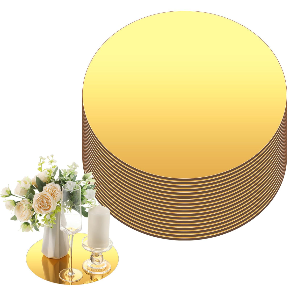 Thyle miroir rond visage frontal montrant finition dorée et élégance décorative