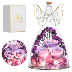 Tiaronics figurine ange en verre face montrant élégance décorative