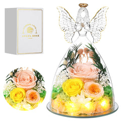 Tiaronics figurine ange en verre vue de face pour cadeau élégant