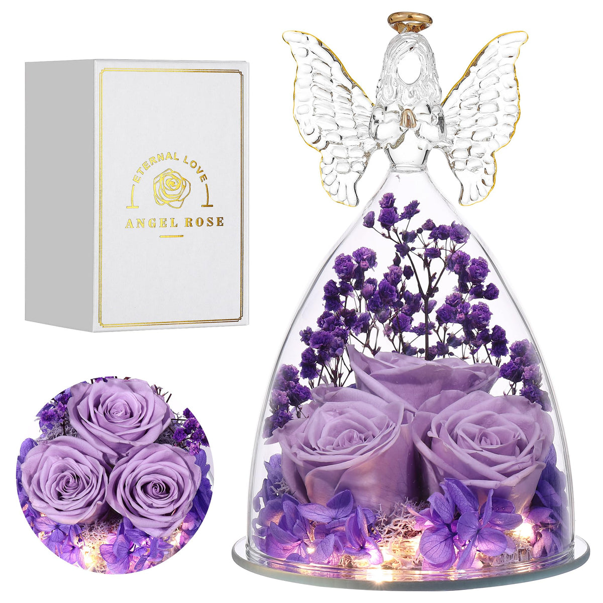 Tiaronics figurine ange verre face montre détail décoratif et élégance