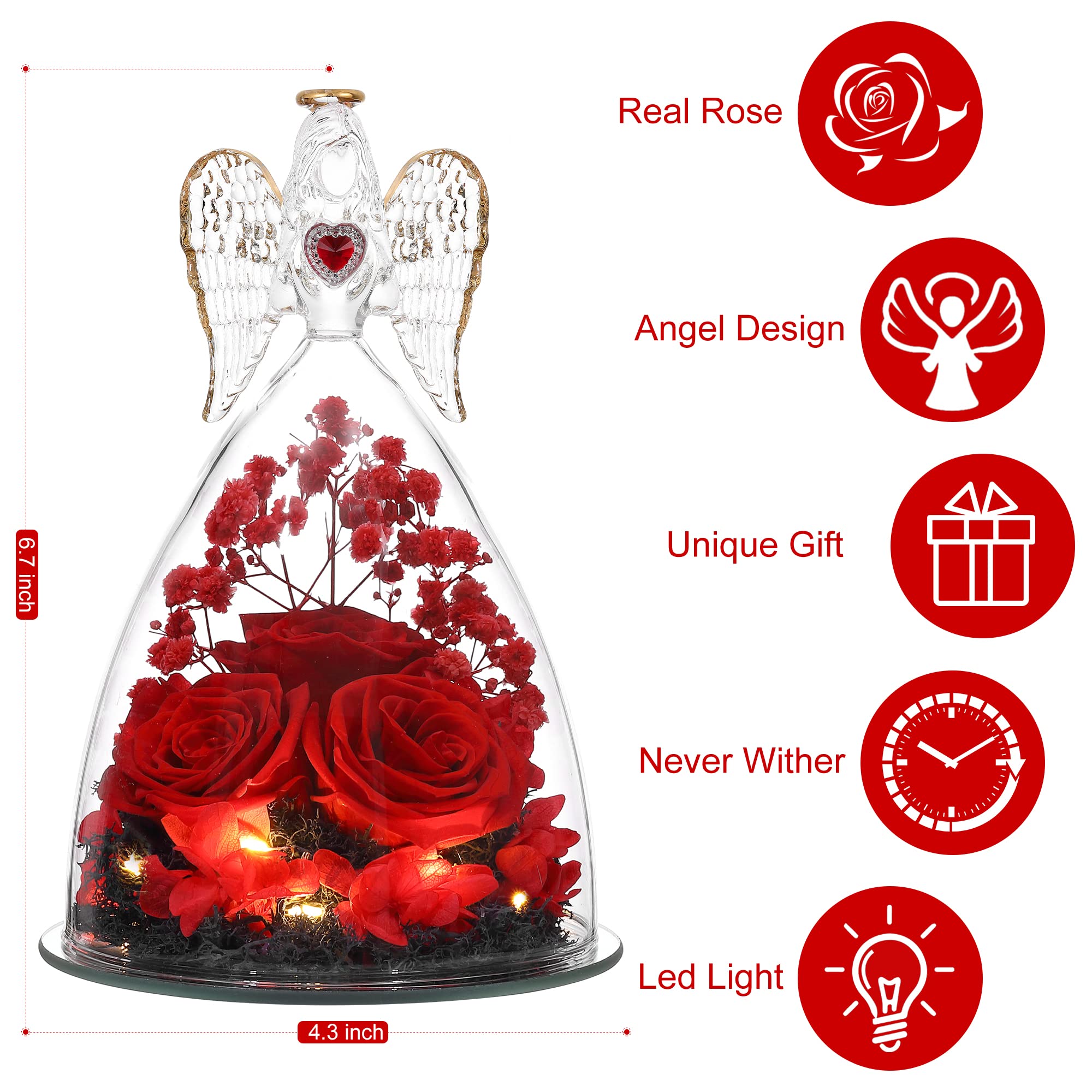 Tiaronics zoom sur la rose préservée rouge montrant texture et couleur longue durée
