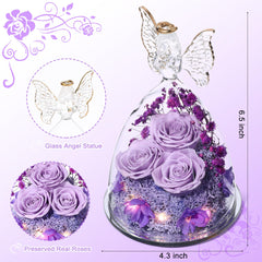 Tiaronics rose préservée profil couleur violet clair pour souvenir durable