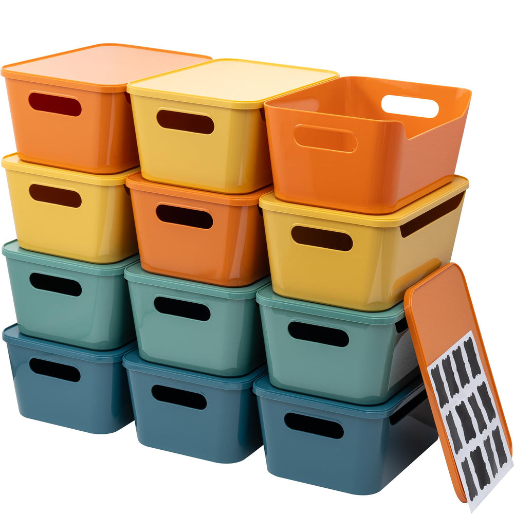 Tiawudi vue frontale du lot de 12 bacs montrant rangement organisé