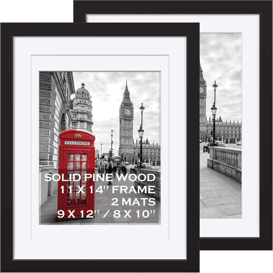 Tiblue cadre 11x14 face noir bois mettant en valeur une photo