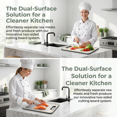 Tibo Cutting Board gros plan sur la rigole montrant capture efficace des jus