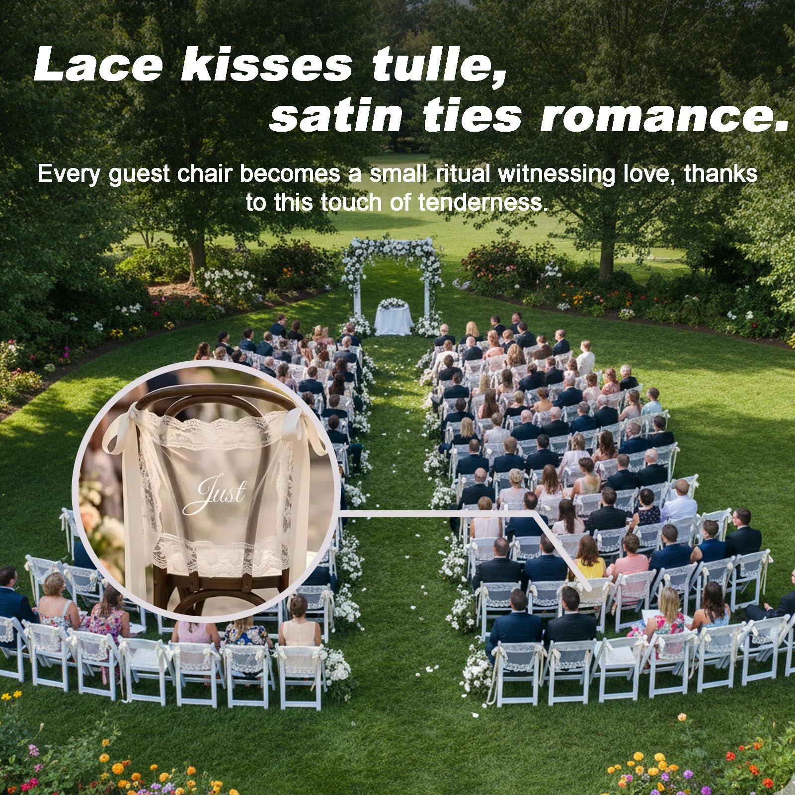 TICFICK panneaux attachés à chaises de cérémonie, valorise photos de couple