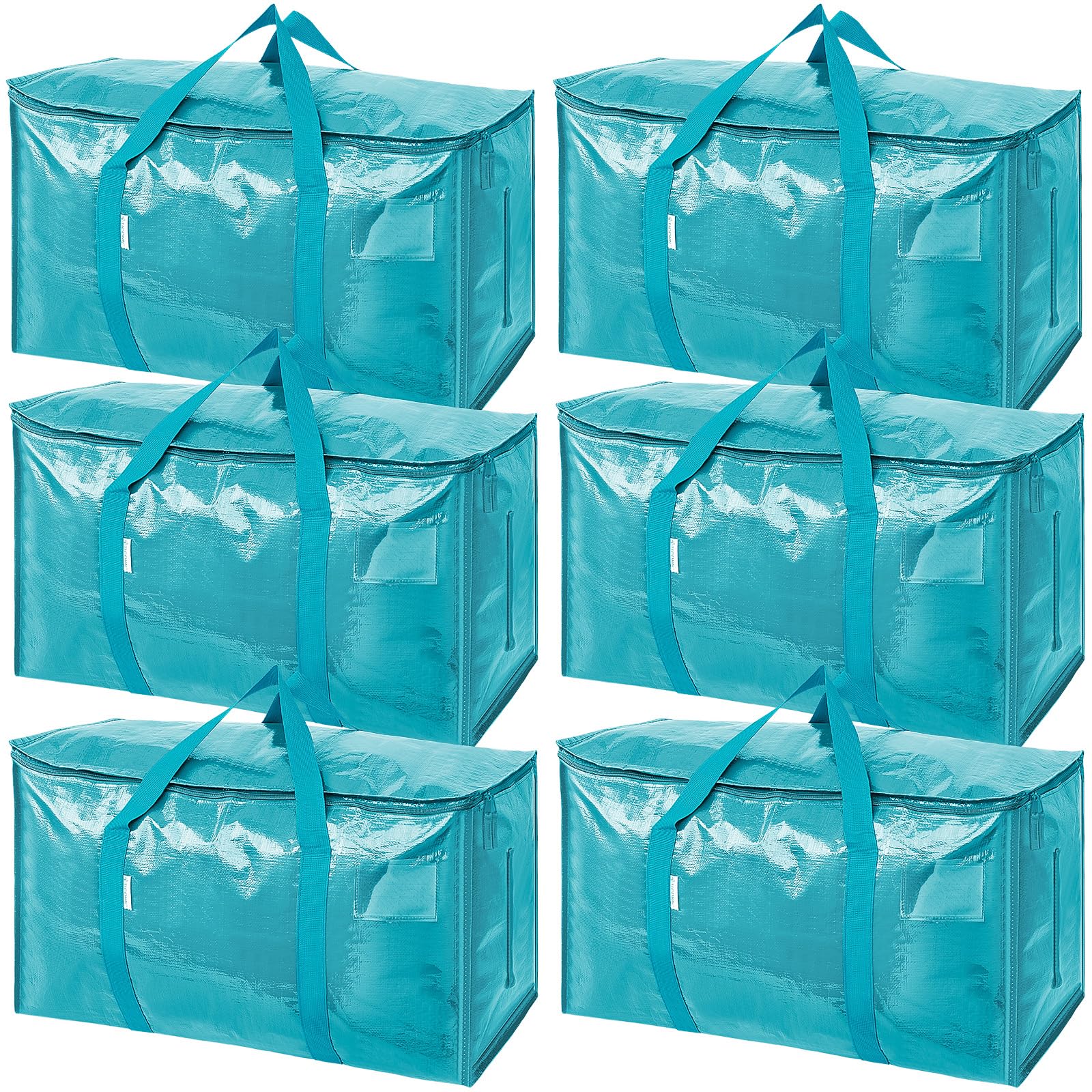 TICONN vue du lot de six sacs aqua montrant la taille et la couleur pour un rangement facile
