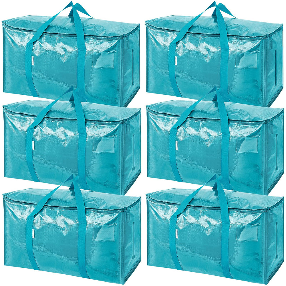 TICONN vue du lot de six sacs aqua montrant la taille et la couleur pour un rangement facile