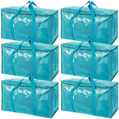 TICONN vue du lot de six sacs aqua montrant la taille et la couleur pour un rangement facile
