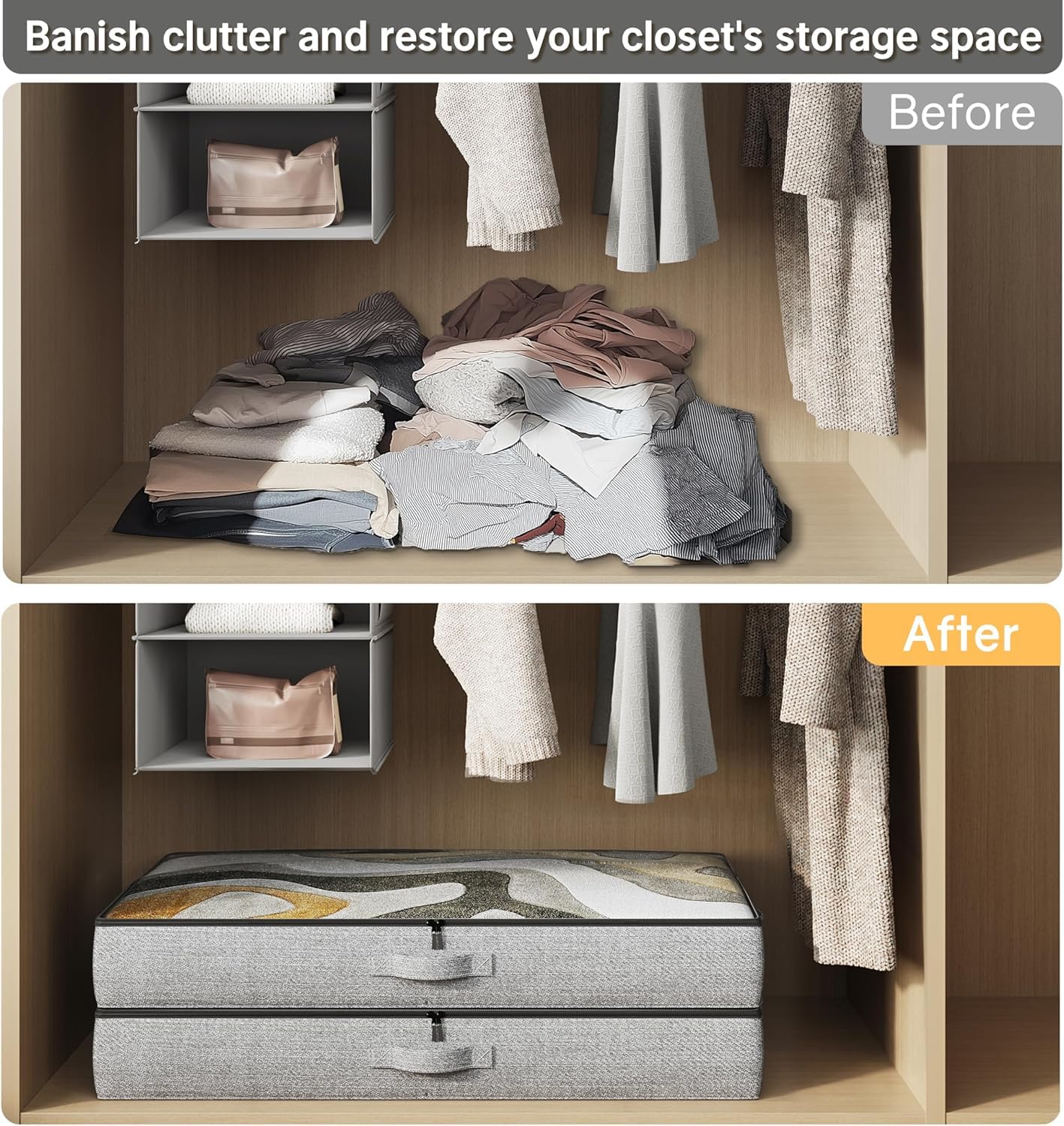 TidyCorner boîte pliée pour un rangement compact hors saison
