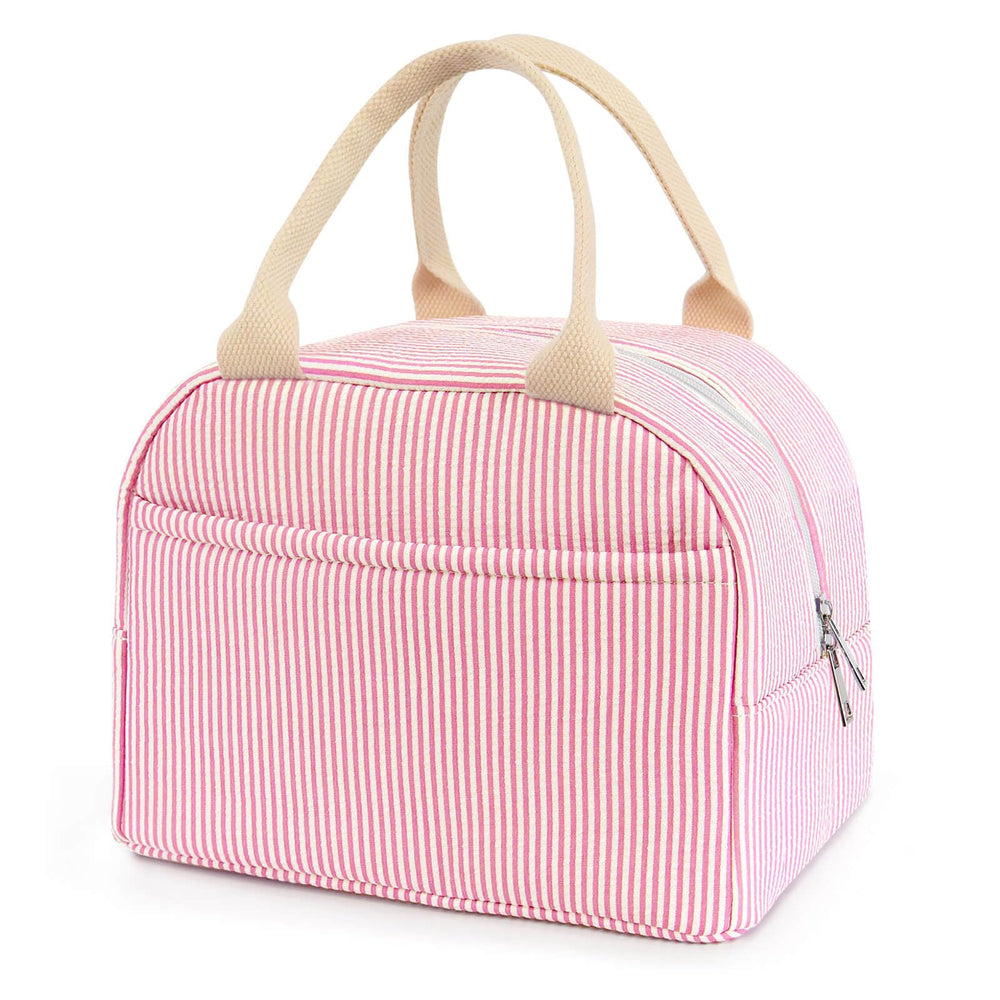 TIFFYONEK sac déjeuner avant rose rayé style et organisation