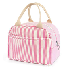 TIFFYONEK sac déjeuner avant rose rayé style et organisation