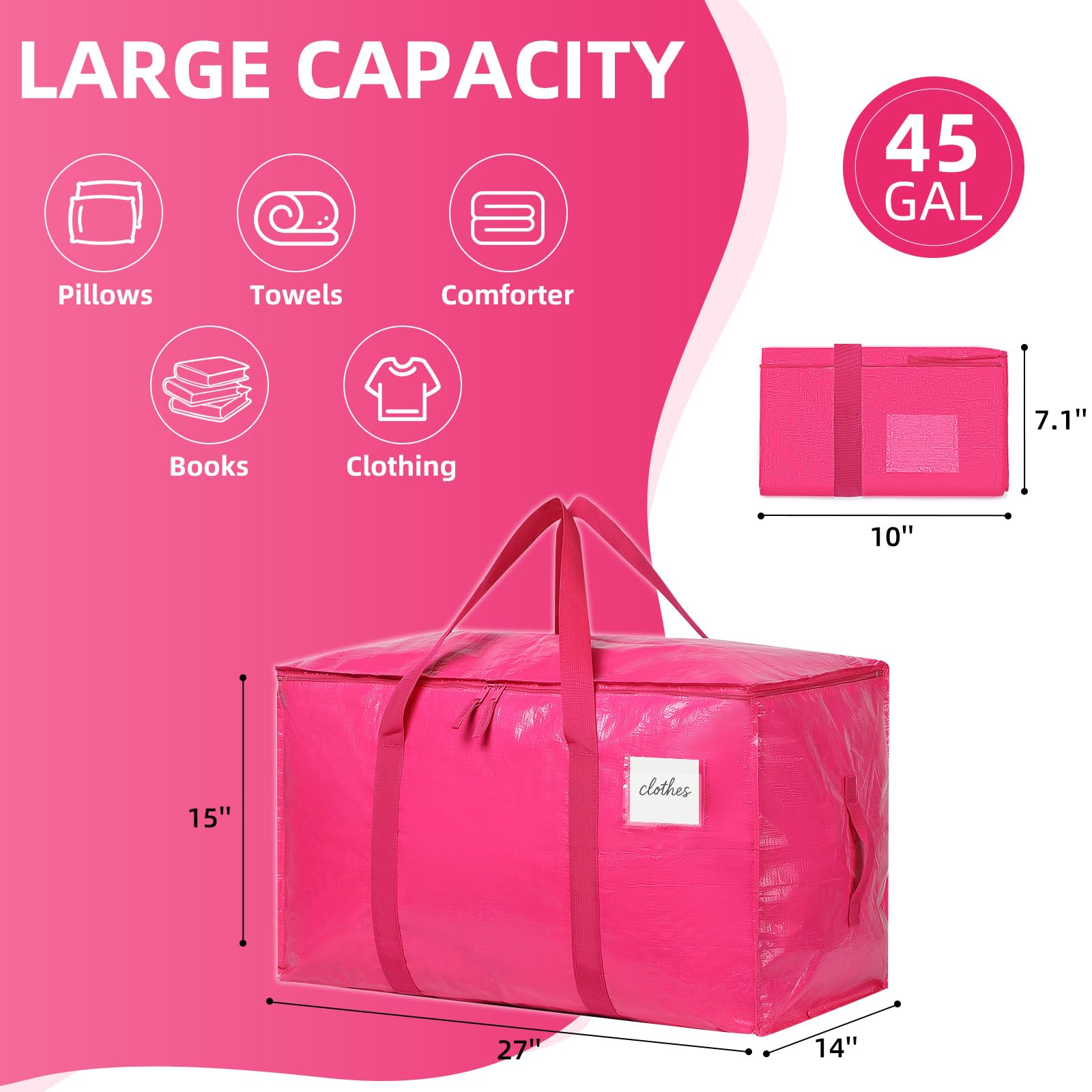 TIIOCTI sacs pliés à plat pour rangement compact et gain d'espace