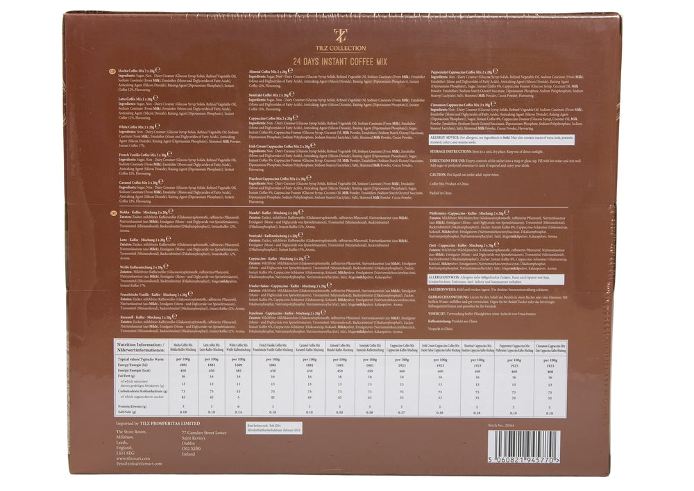 Tilz étiquette détaillée liste des saveurs utile pour choisir avant d'offrir