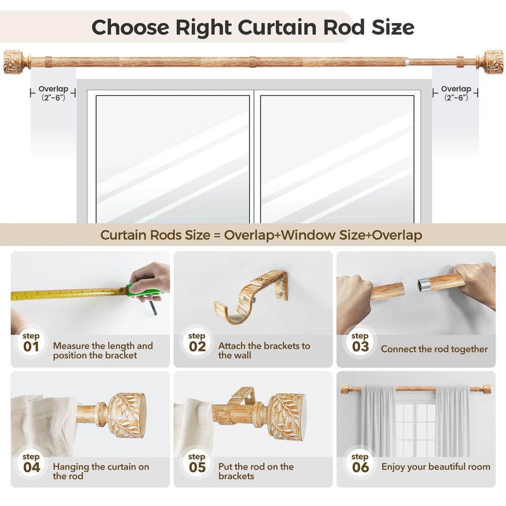Time Forest rideaux épais suspendus illustrant tenue jusqu'à 15 kg et stabilité