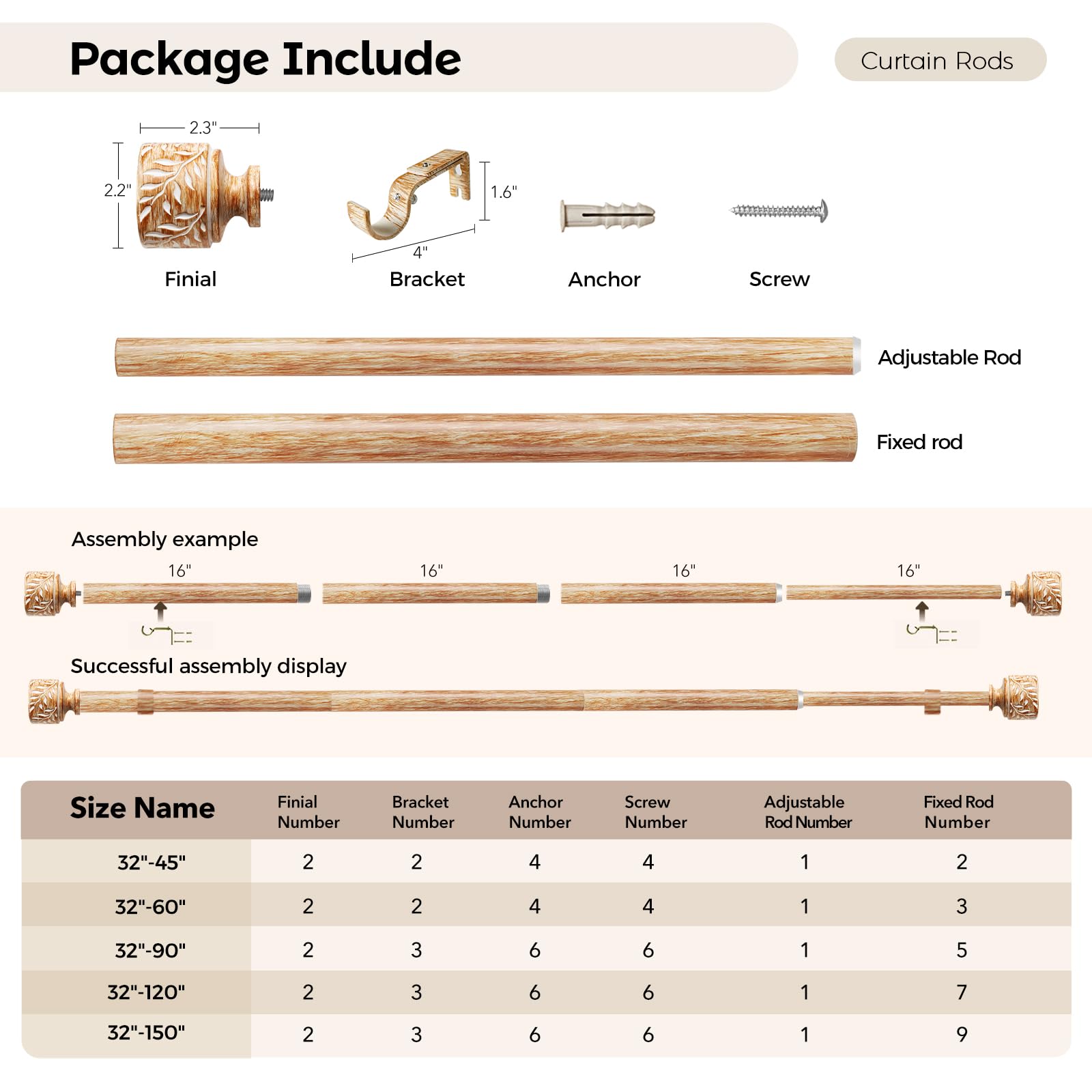Time Forest supports et vis inclus montrant kit d'installation complet et simplicité