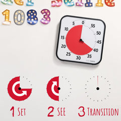 TIME TIMER utilisé sur table par enfant pour concentrer activité