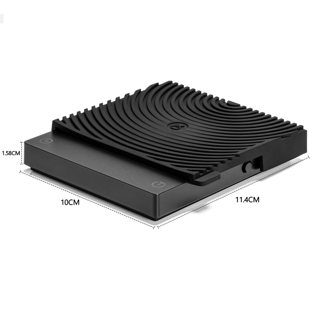 Pad silicone TIMEMORE et accessoires inclus, protège la balance et stabilise les contenants